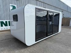 Unused 5M Prefab Cube Welfare Pod, Wash Room with Shower and Basin, Cabinets LED Lights.