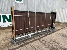 Unused Composite Electric Sliding Gate Dark Oak Effect 13Ft x 5Ft , With Keys & 5 Remote Fobs