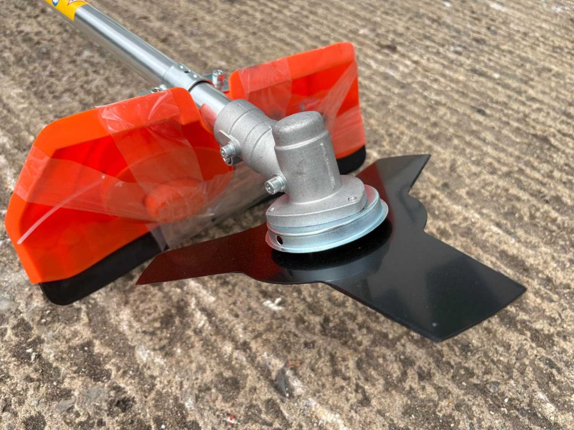 Unused Petrol Engine Brush Cutter With Horn Handle Bars, Blade & Strimmer Head - Image 7 of 9