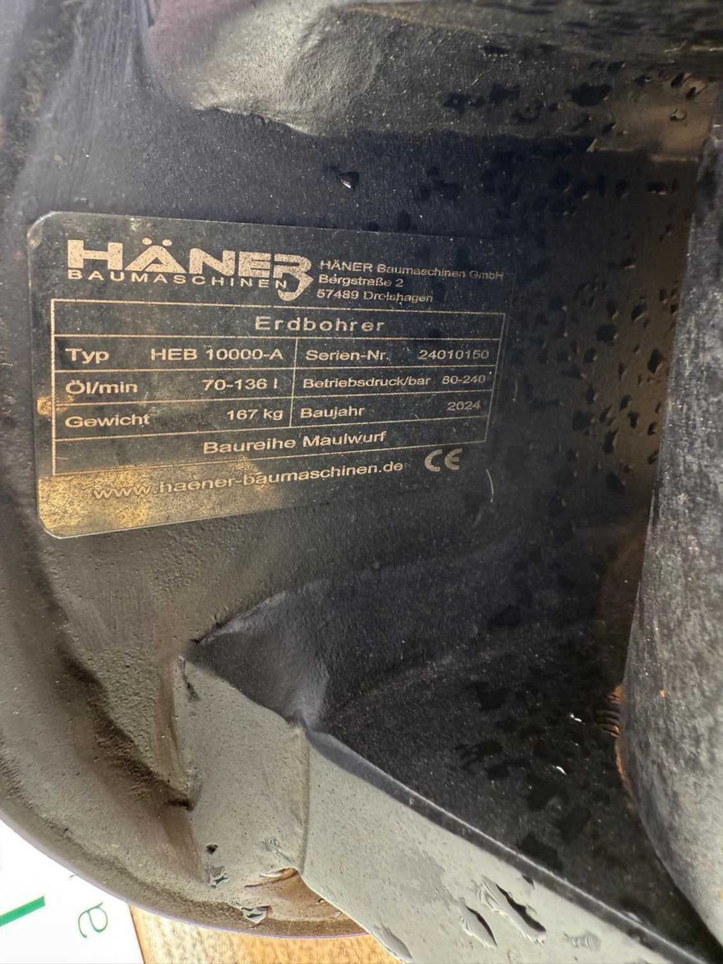 Unused Haner HEB 10000A Hydraulic Auger & 200MM Flight - Image 6 of 6