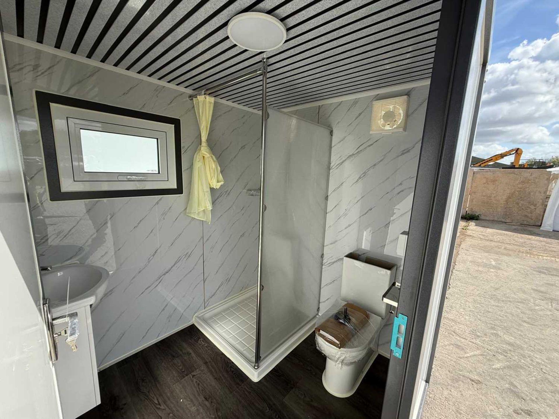 Unused Combined Toilet & Shower With Vanity Sink & Cupboard , 7Ft L x 6.5 Ft W x 8Ft H - Image 10 of 13