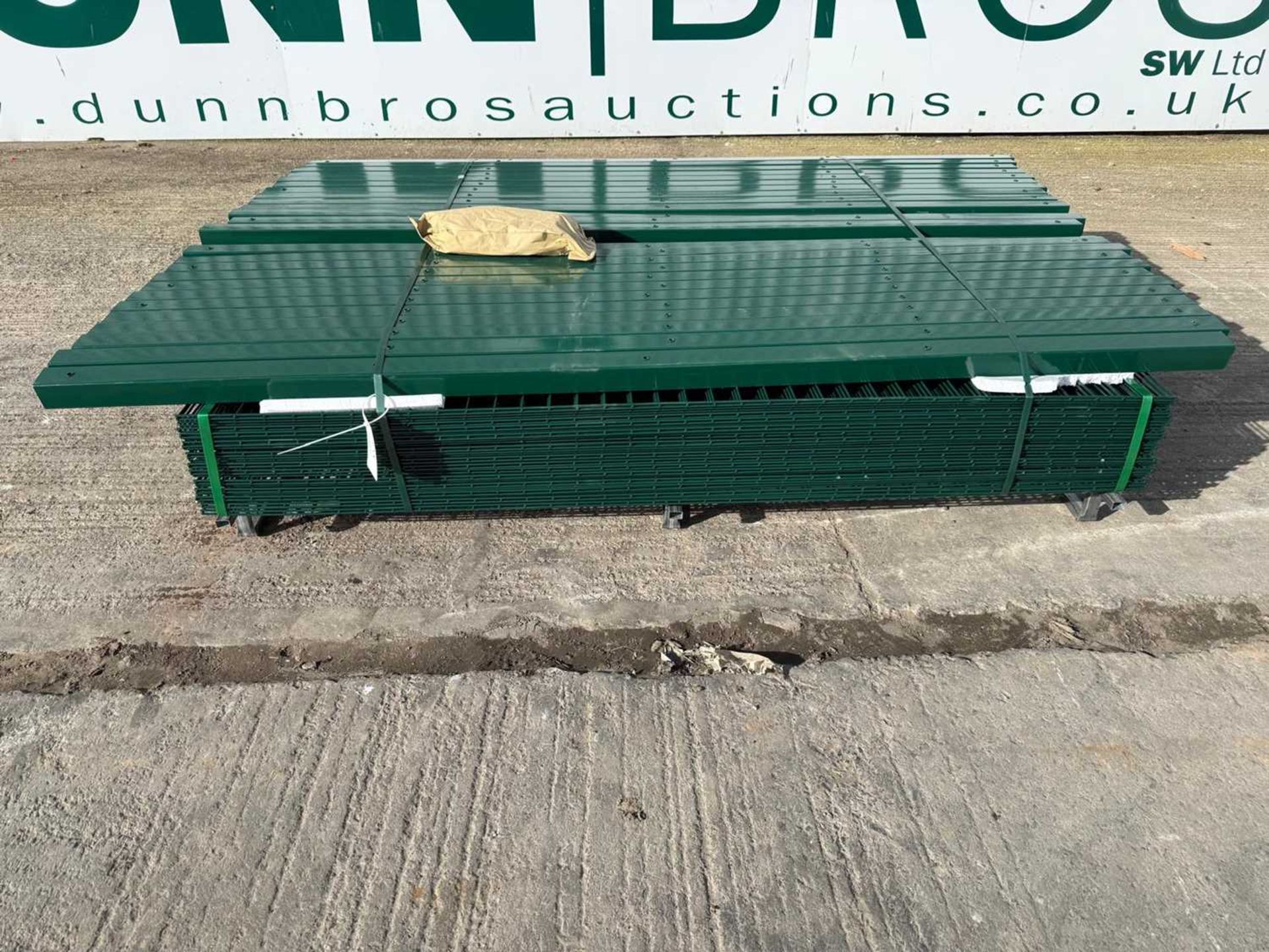 Unused Double Wire Security Fencing 1.8M X 2M, 25 Panels & 26 Posts & Fixings (Green) - Image 2 of 6