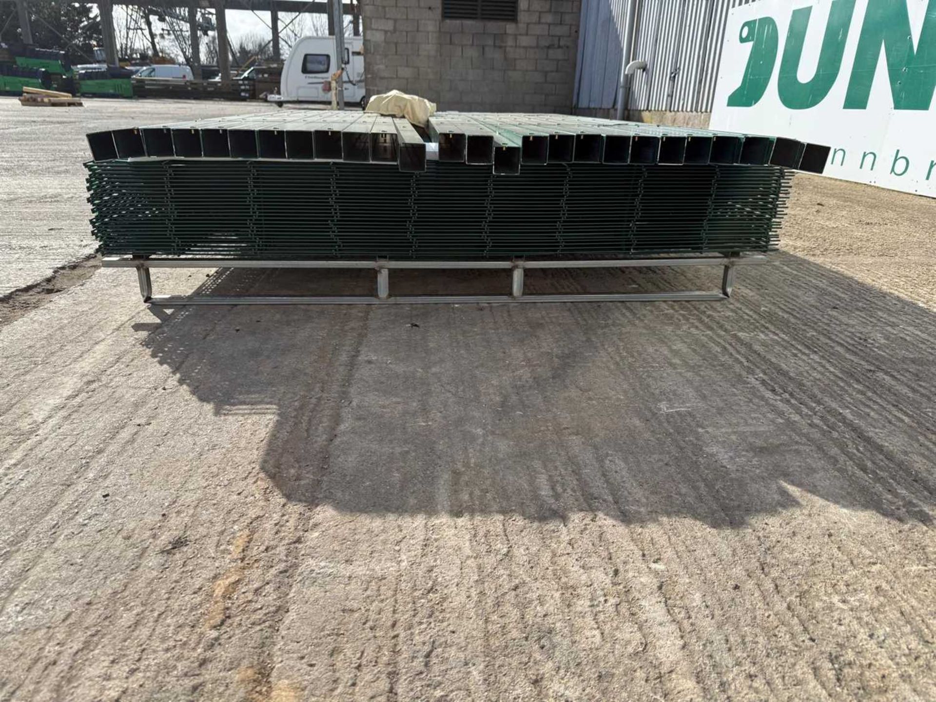 Unused Double Wire Security Fencing 1.8M X 2M, 25 Panels & 26 Posts & Fixings (Green) - Image 4 of 6