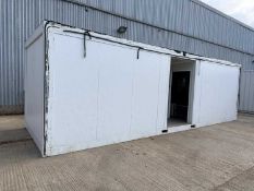 Used Welfare unit 32' x 10' Split in to Store room & Toilets 50/50, Electrics Sinks, Cossh Store
