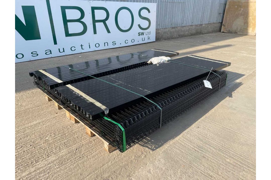 Unused Security Fencing 25 Panels 5mm, 2.4m x 2.2m, 26, 60mm x 60mm Posts & Fixings (Black) - Image 1 of 8