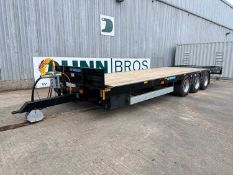 2026 30Ft M4 Tri Axle Trailer 18T, Hydraulic Beaver Tail, Flotation Tyres, Air & Oil Brakes, Side Lo