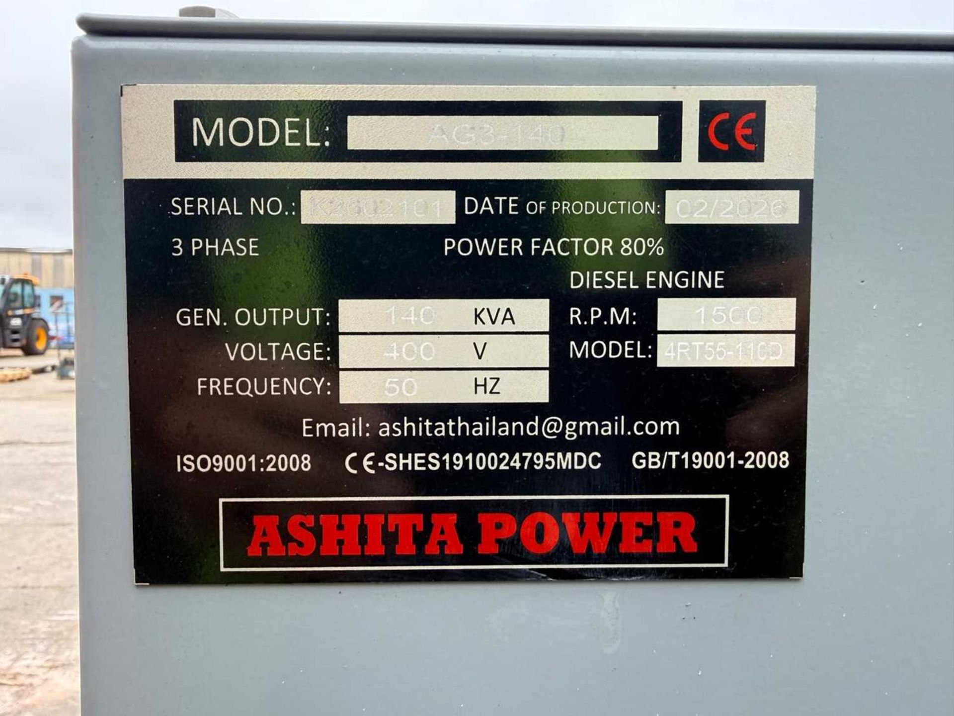 Unused 2026 Ashita Power Silent AG3-140KVa Generator - Image 18 of 18