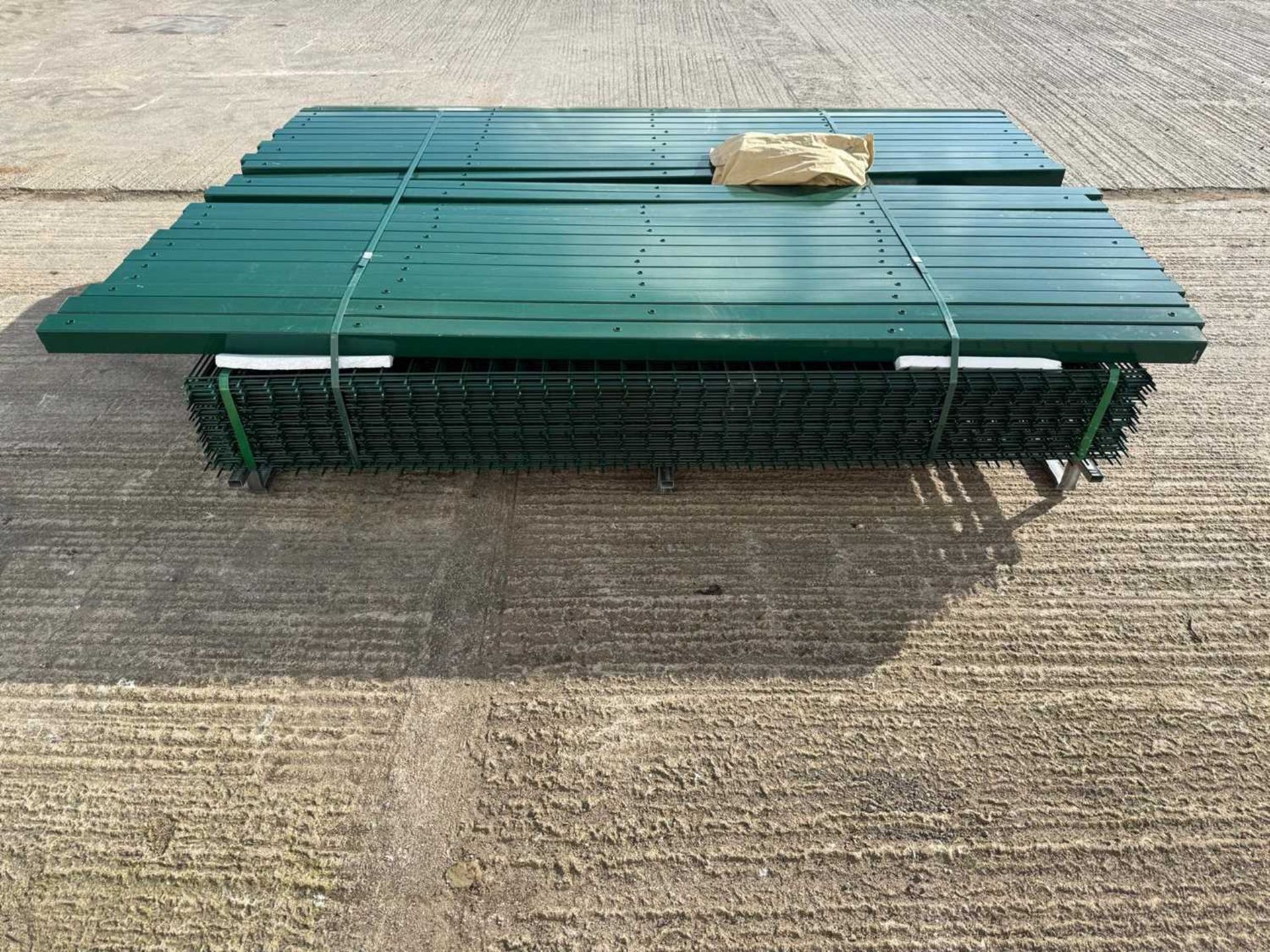 Unused Double Wire Security Fencing 1.8M X 2M, 25 Panels & 26 Posts & Fixings (Green) - Image 5 of 6