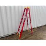 Unused 7Ft Fibre 6 Rung Ladder 150KG (Red)