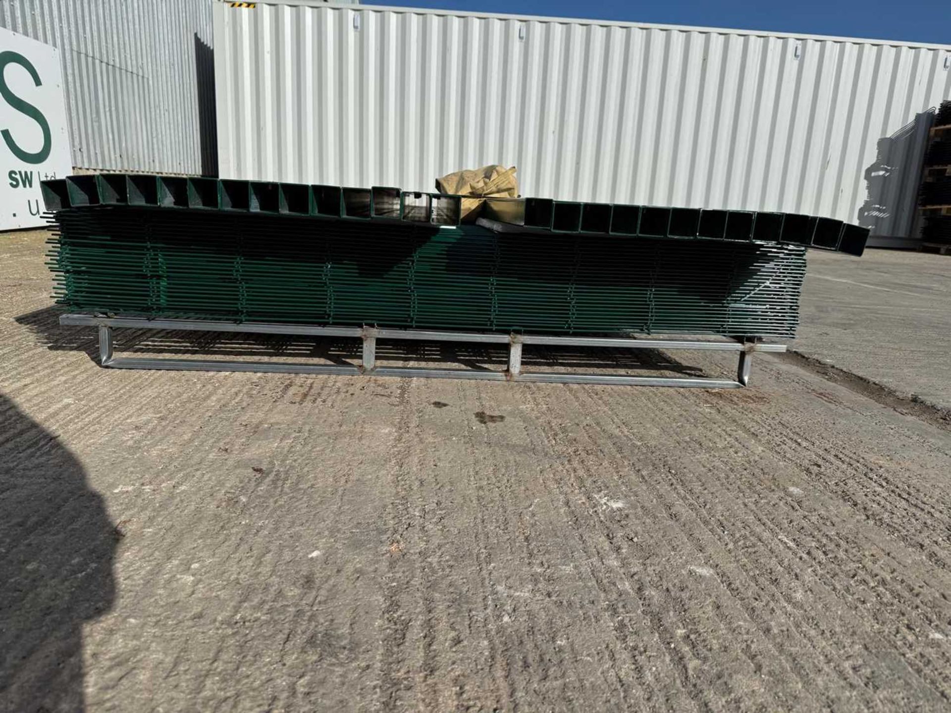 Unused Double Wire Security Fencing 1.8M X 2M, 25 Panels & 26 Posts & Fixings (Green) - Image 6 of 6
