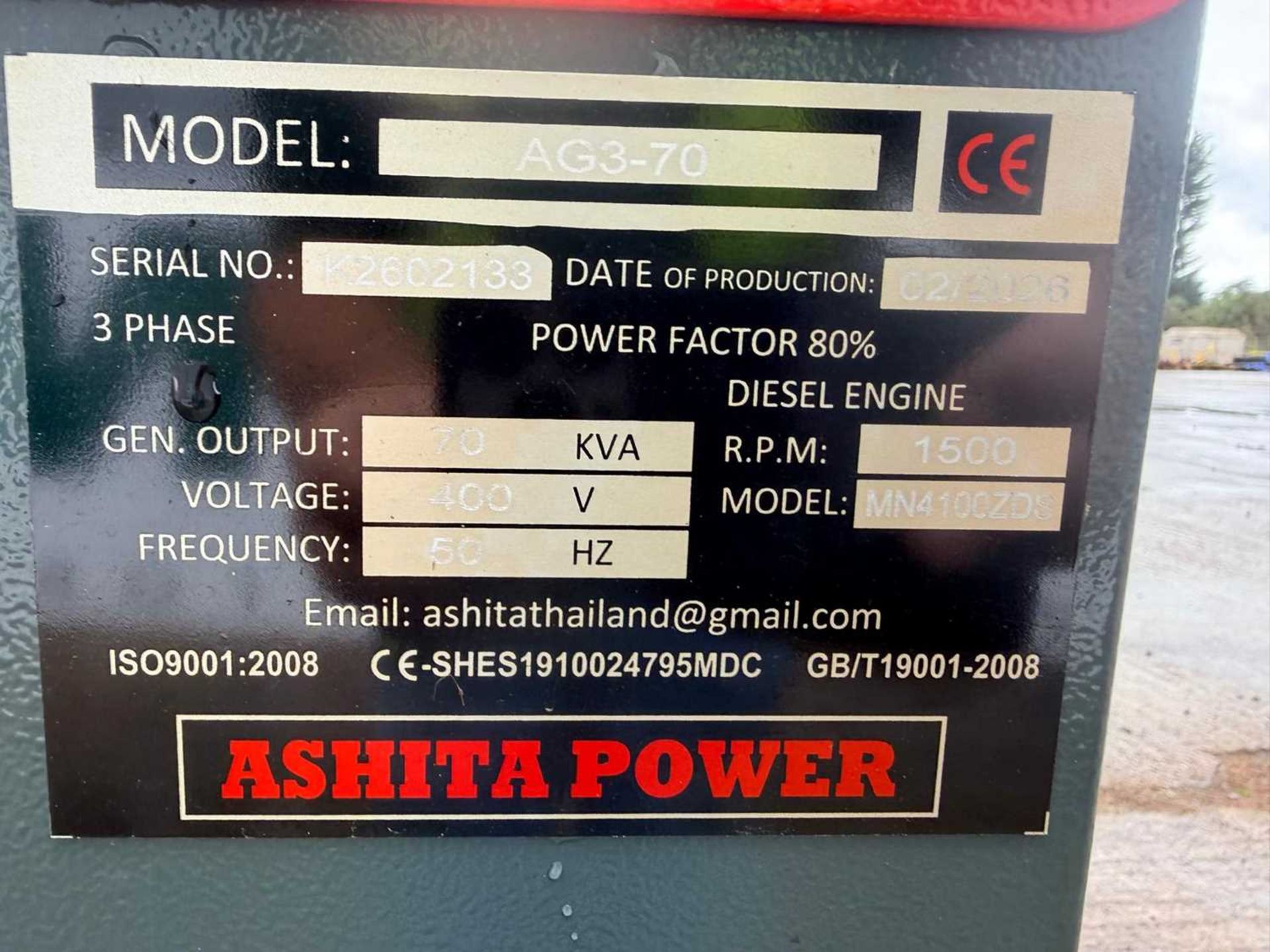 Unused 2026 Ashita Power Silent AG3-70 70KVa Generator - Image 17 of 18