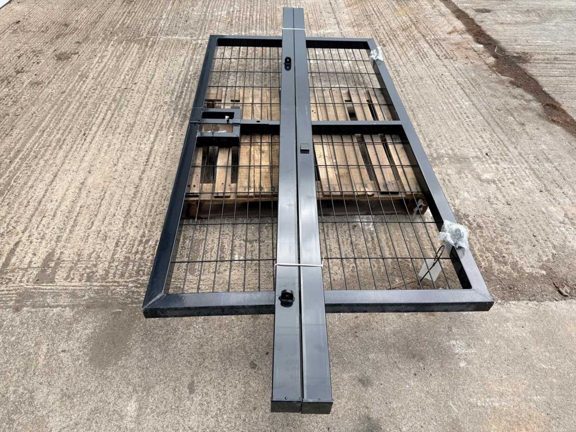 Unused Security Pedestrian Gates 4' X 8' & 2 Posts (Black) - Image 6 of 6
