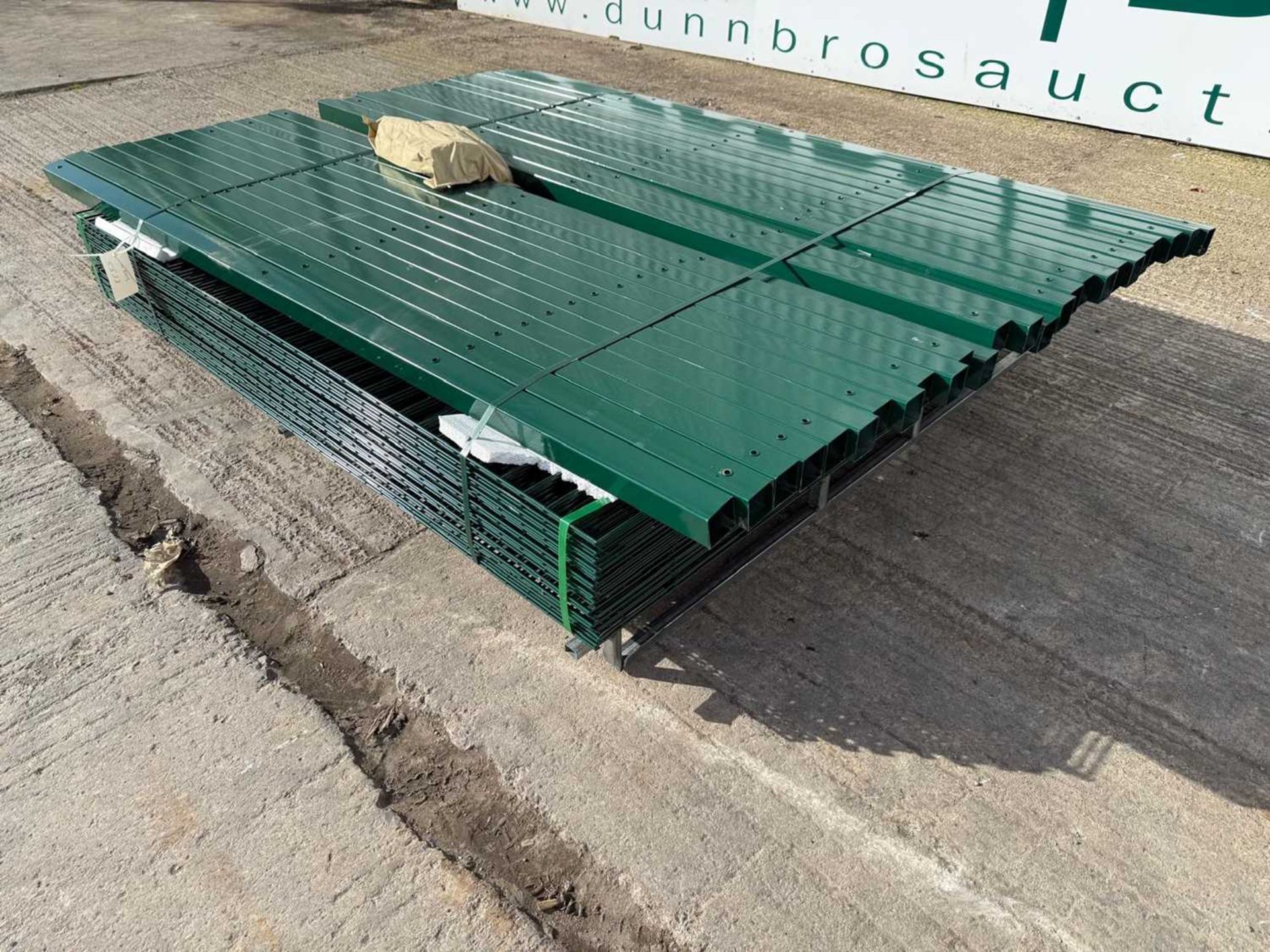 Unused Double Wire Security Fencing 1.8M X 2M, 25 Panels & 26 Posts & Fixings (Green) - Image 3 of 6