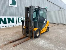 3 Ton Jungheinrich DFG 430s Cab Fork Lift With Side Shift, Warning Beacons & Heater