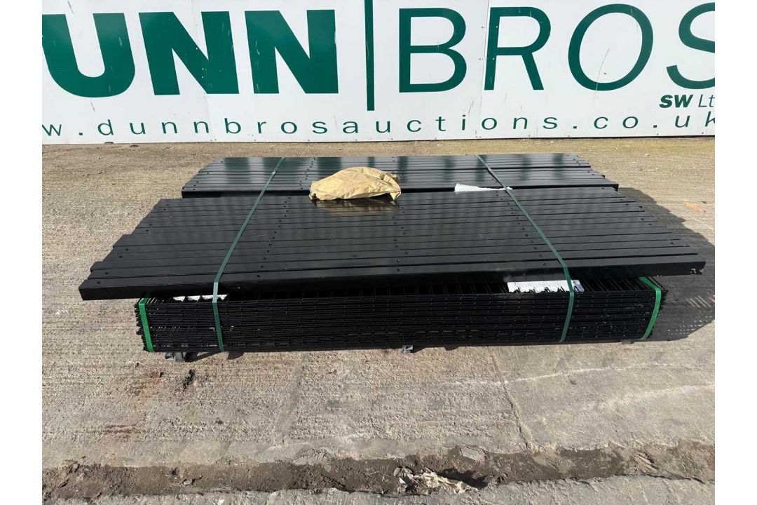Unused Double Wire Security Fencing 1.8M X 2M, 25 Panels & 26 Posts & Fixings (Black) - Image 3 of 7