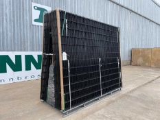 Unused Security Fencing 200M H/D 6mm Double Wire 65 Panels 3m x 2.4M, 66 Posts 60mmx 60mm (Black) (S