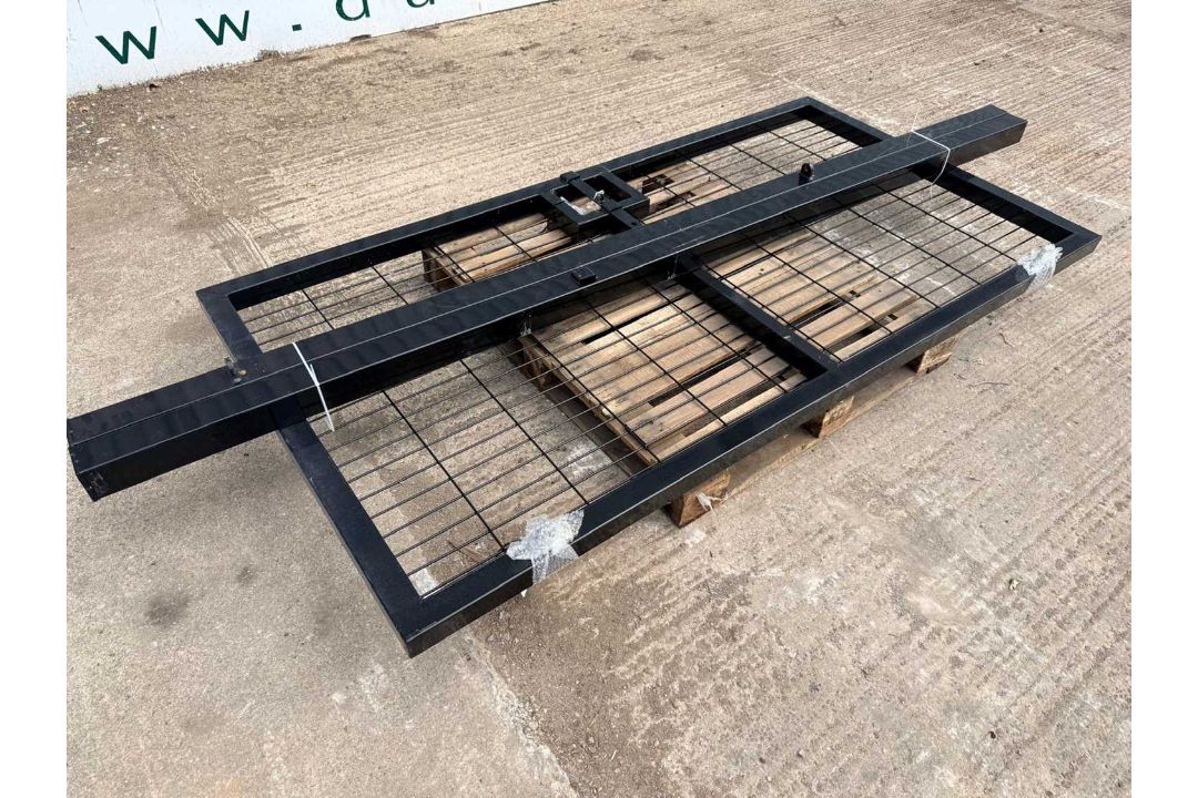 Unused Security Pedestrian Gates 4' X 8' & 2 Posts (Black) - Image 1 of 6