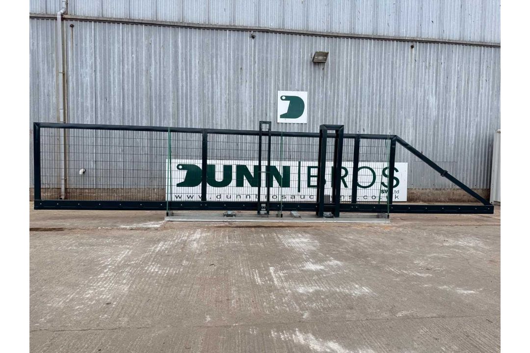 Unused 40' Mesh Cantilever Gate With Fobs & Keys (Green) Panel 10M x 2.1M - Image 2 of 12