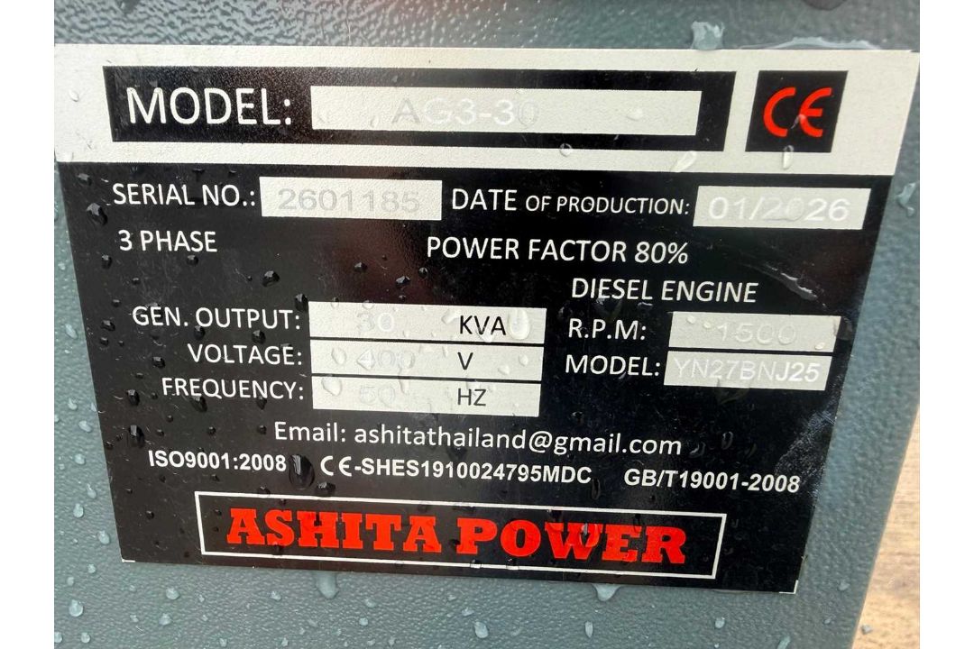 Unused 2026 Ashita Power Silent AG3-30, 30KVa Generator - Image 16 of 16
