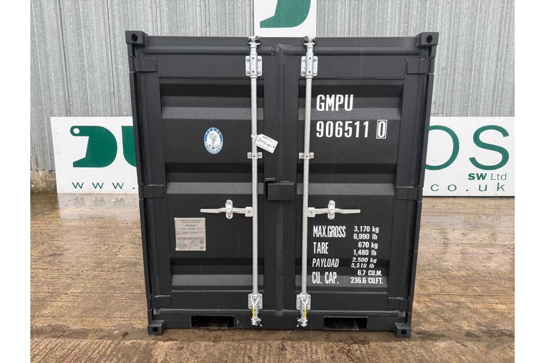 Unused 7ft Container with Window & Side Door, (Black) - Image 2 of 8