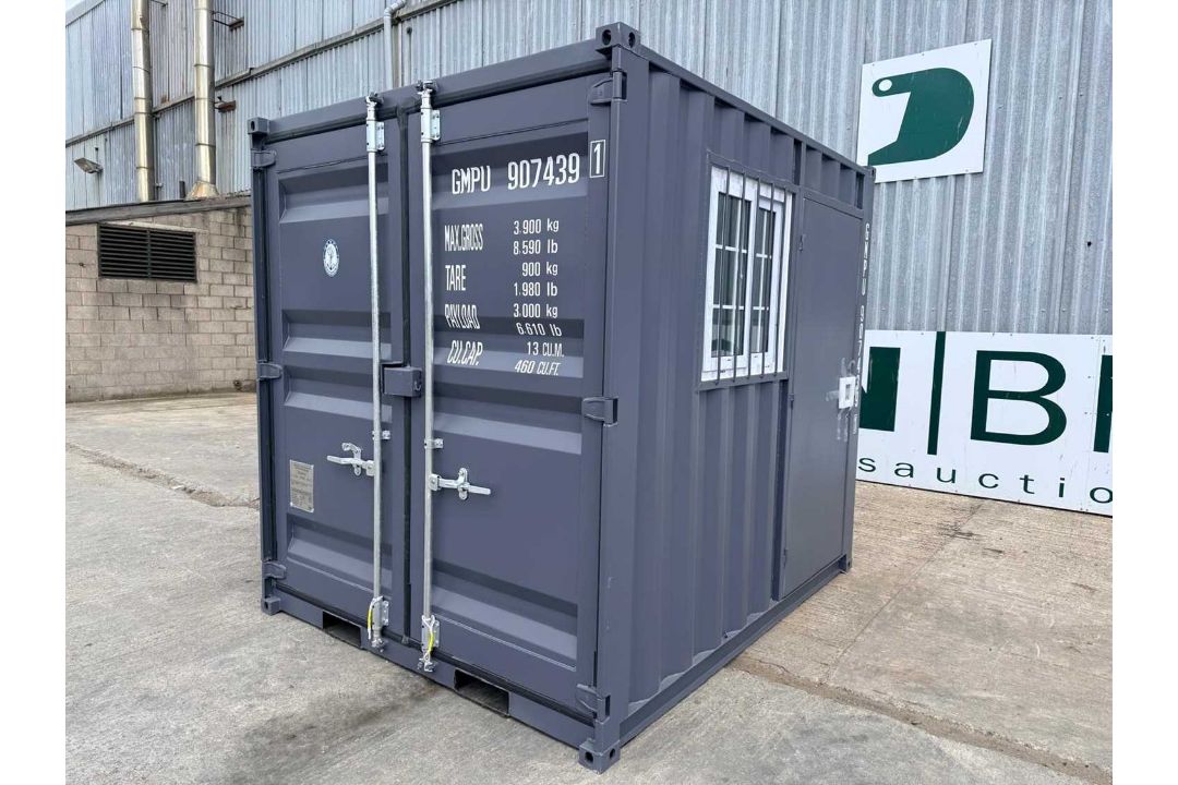 Unused 9Ft Container with Window & Side Door, (Dark Grey) - Image 3 of 9