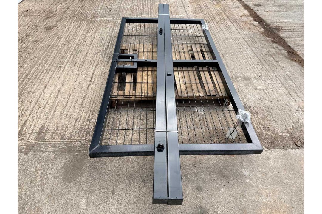 Unused Security Pedestrian Gates 4' X 8' & 2 Posts (Black) - Image 6 of 6