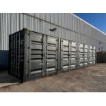 Unused 40' High Cube Container, 4 Side Doors (Black)