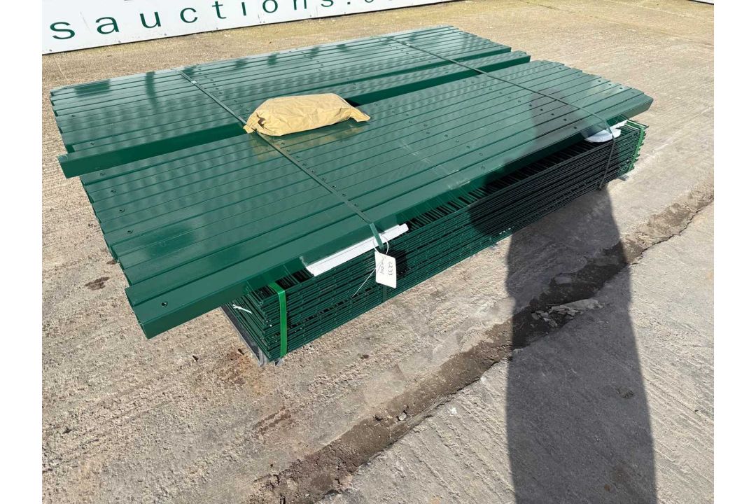 Unused Double Wire Security Fencing 1.8M X 2M, 25 Panels & 26 Posts & Fixings (Green) - Image 2 of 7