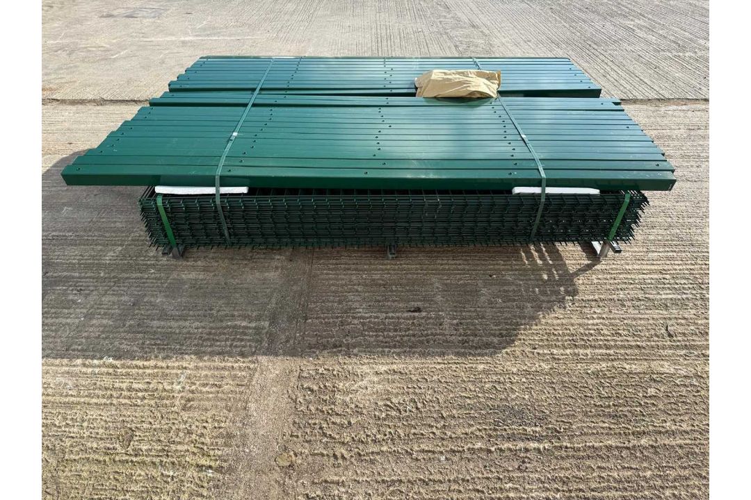 Unused Double Wire Security Fencing 1.8M X 2M, 25 Panels & 26 Posts & Fixings (Green) - Image 7 of 7