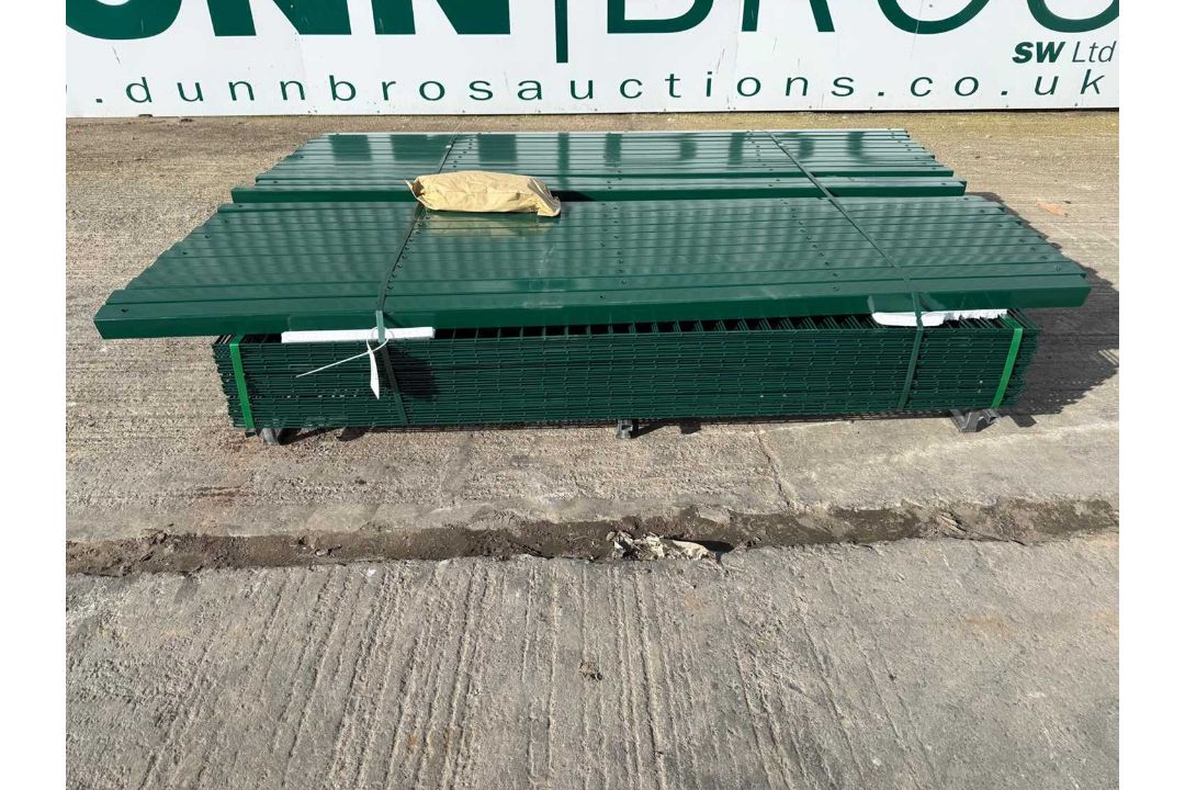 Unused Double Wire Security Fencing 1.8M X 2M, 25 Panels & 26 Posts & Fixings (Green) - Image 3 of 7