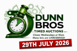 July 29th 2026 Timed Auction – Many Unreserved Lots Plant & Machinery, Cars & Vans, Containers, Gates & Excavator Attachments