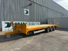 2026 M4 Trailers 28Ft Tri-Axle Beaver Tail Low Loader Trailer, Air Brakes, Hydraulic Brakes, Storage