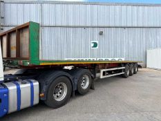 2012 SDC 44FT Trailer Tri Axle Flat Deck Trailer, Locker Cage