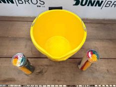 UNRESERVED - Unused Builder Buckets (2 Of) & Two Packs Of Cable Ties