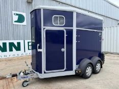 Unused 2025 Ifor Williams HB506 Horse Box in Bala Blue, RH Front Ramp, Sliding Windows, Spare Wheel.