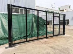 Unused Black H/D Mesh Security Gates 6M X 2.4M, 3M Posts H/D X150 x150, Internal Pedestrian Gate Key