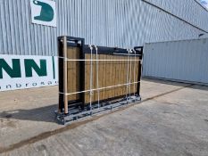 Unused 26' x 5' Composite, Electric Sliding Gate Medium Oak Effect (See Photos Of Marks) With Fobs &
