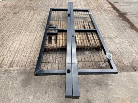 Bad Security Post Unused Security Pedestrian Gates 4' X 8' & 2 Posts (Black)