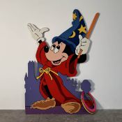 Double-sided Wooden Cutout Disney's Fantasia Sorcerer Mickey Ring Toss Game with 7 Plastic Rings