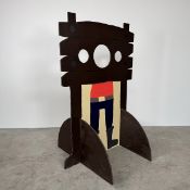 Vintage Wooden Pillory Carnival-style Photo Prop in "Old West" Style