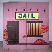 Hand-painted Wooden Wild West-themed Jail House Decoration Panel Set
