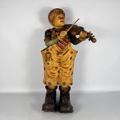 Large Coated Fiberglass Clown Sculpture Playing the Violin