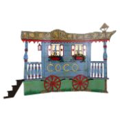 Hand-painted Wooden Decorative Prop Gypsy Wagon "COCO"
