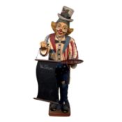 Fiberglass Clown Greeter Statue with Welcome Sign and Tray