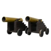 Set of 2 Wood and Metal Canons for Confetti Tubes or "Smoke and Bang" Stage Effects