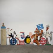 Lot of 10 Decorative Wooden Panels for Pregnancy and Gender Reveal Celebrations