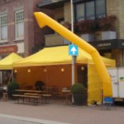Yellow Professional-grade 3 x 6 m Steel Tent with Side Walls and Rain Cover