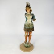 Extremely Rare Original Wellershaus Organ Figure with Three Mechanical Movements