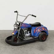 12-Volt Electric Children's Bike in Blue with Flame Decals