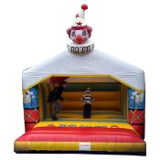 Clown-Themed Inflatable "Supa-Bounce" Bouncy Castle with Roof